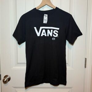 Vans Men's Black and White Logo Tee